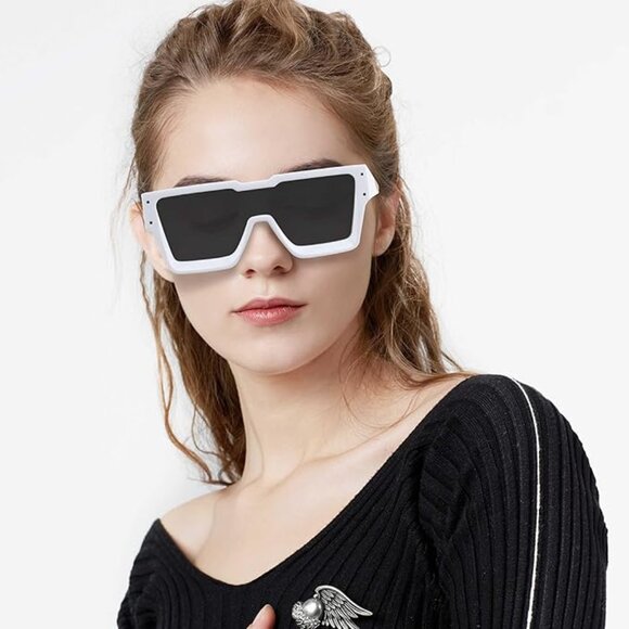 Trendy Square White Sun Glasses